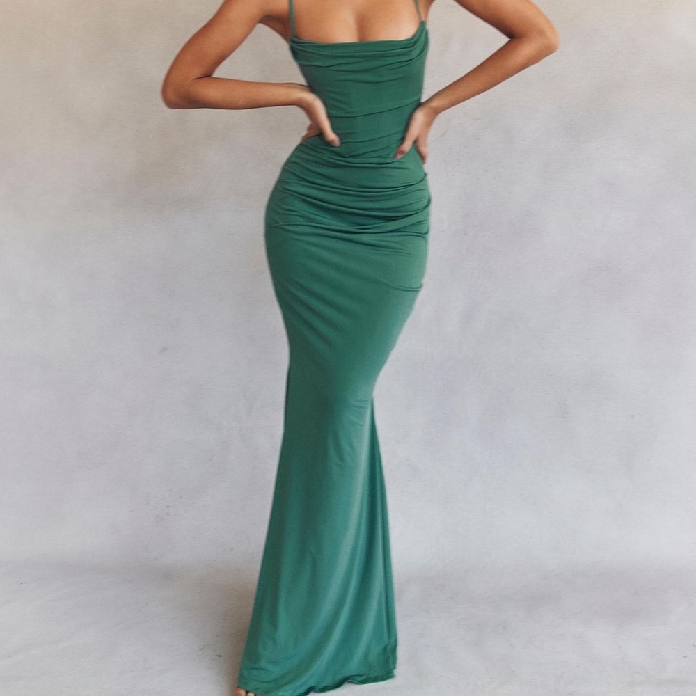 ‘MILENA’ Forest Corset Maxi Dress